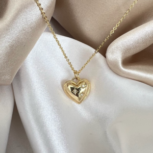 Cadena Corazón con Estrellas - Dorada